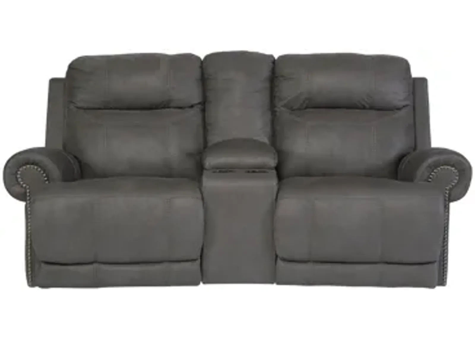 Austere Reclining Loveseat with Console