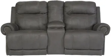 Austere Reclining Loveseat with Console