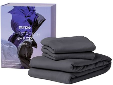 Purple Queen Stormy Grey Soft Stretch Sheets
