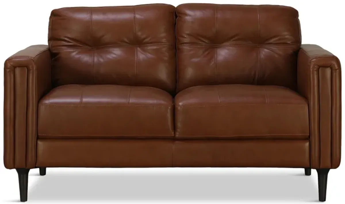 Alaric Leather Loveseat