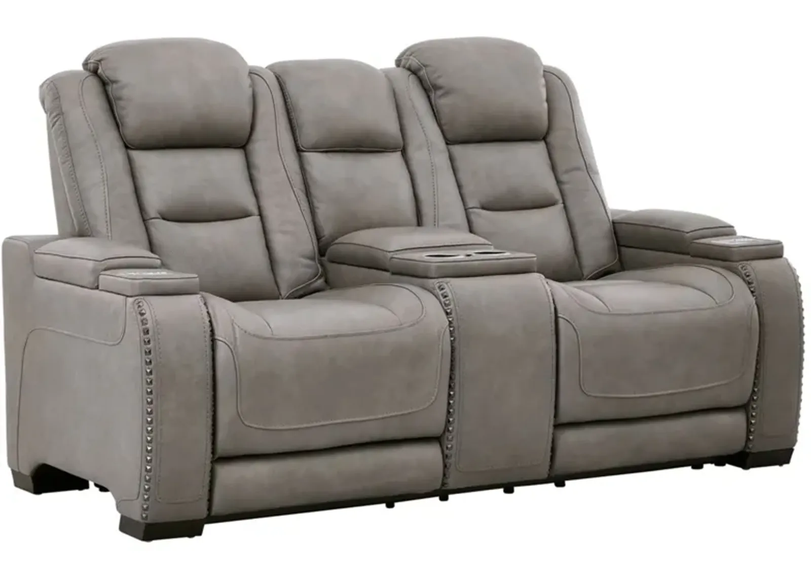 Man-Den Triple Reclining Loveseat with Console