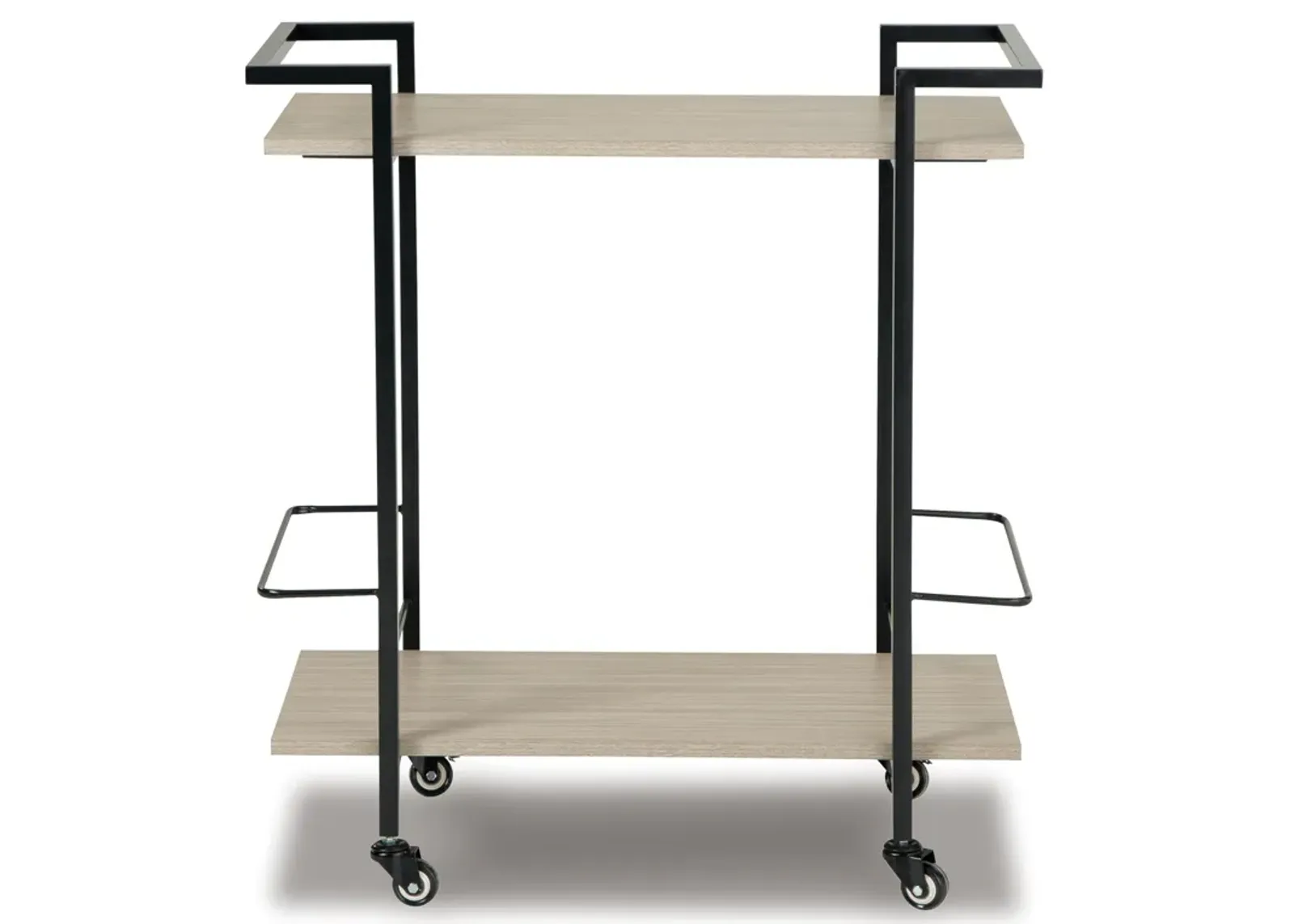 Waylowe Bar Cart with 2 Bottle Holders and Casters