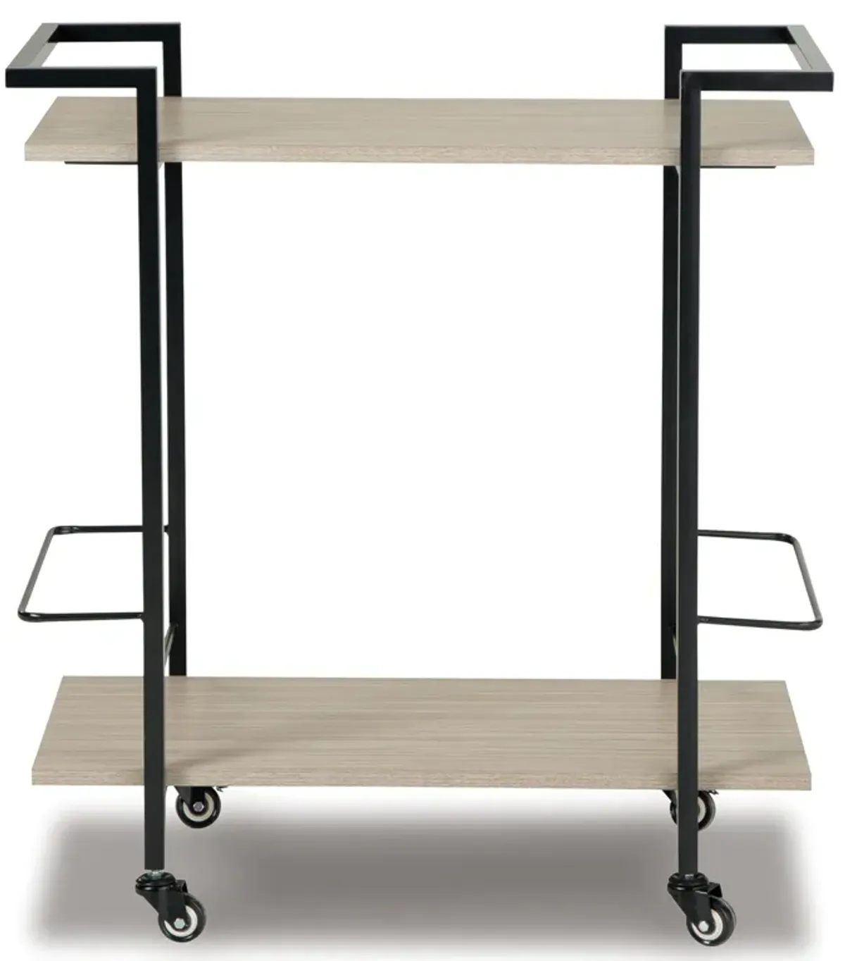 Waylowe Bar Cart with 2 Bottle Holders and Casters