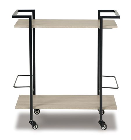 Waylowe Bar Cart with 2 Bottle Holders and Casters