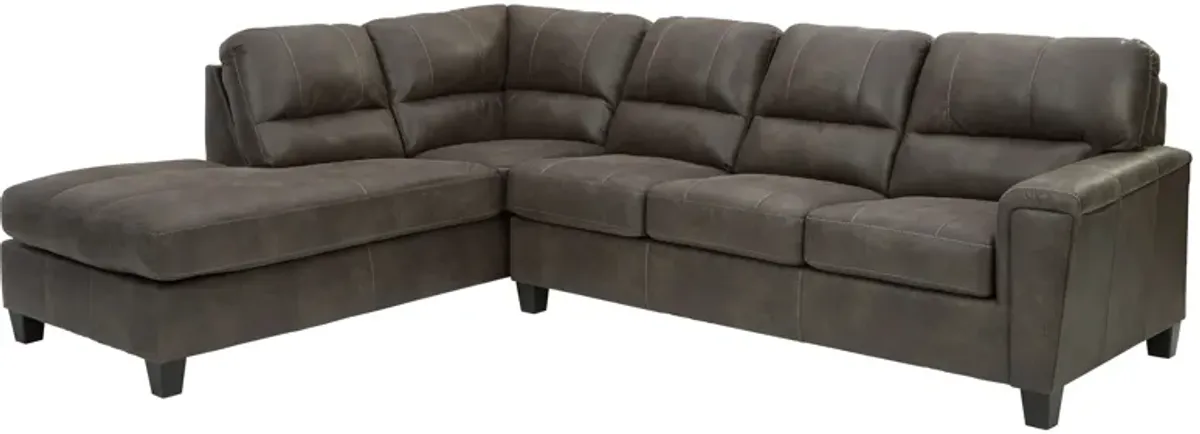 Navi 2-Piece Smoke Sectional with Chaise