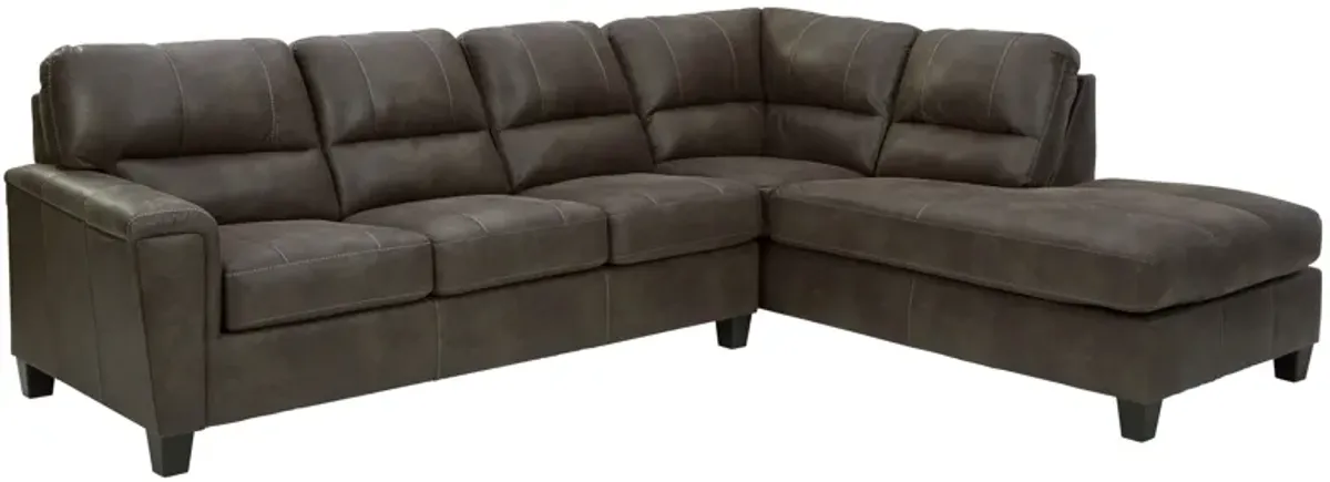 Navi 2-Piece Smoke Sectional with Chaise