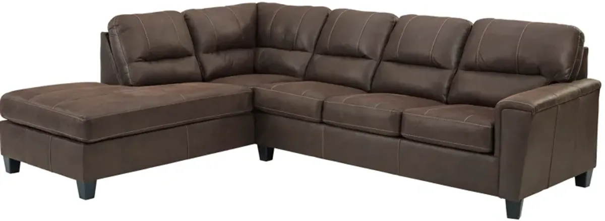 Navi 2-Piece Chestnut Sectional with Chaise