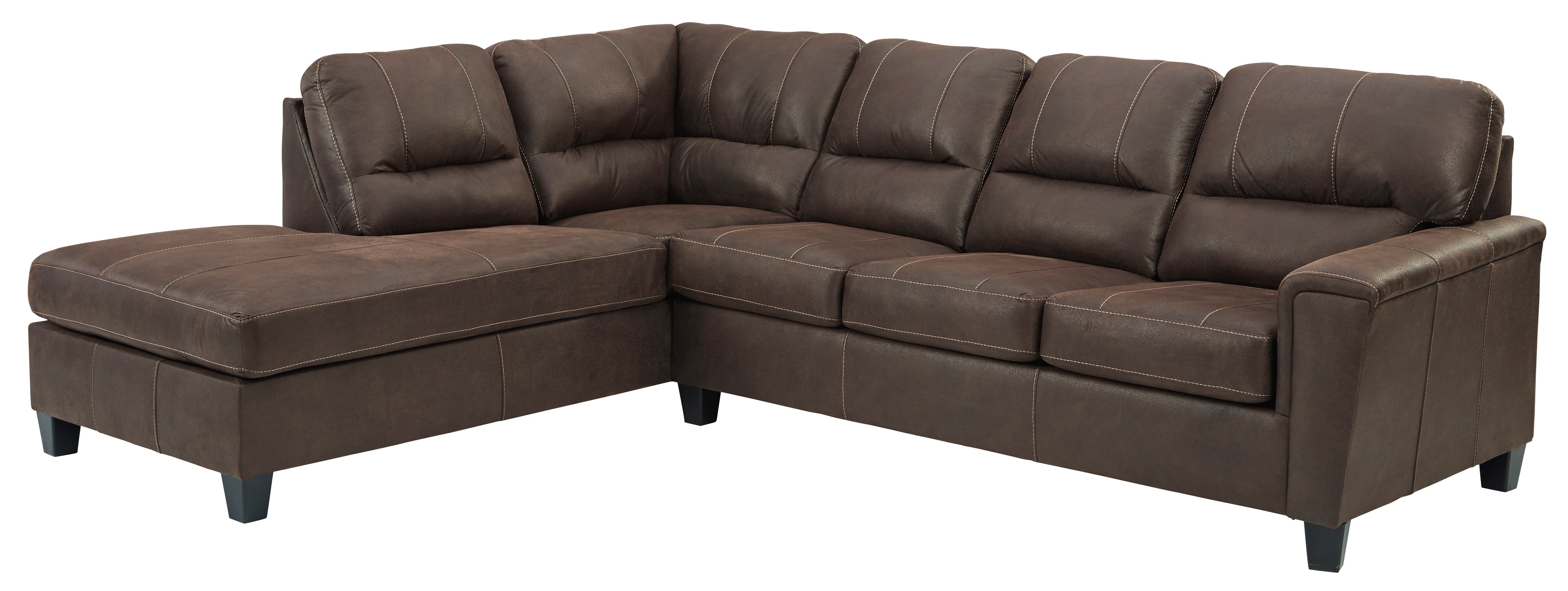 Navi 2-Piece Chestnut Sectional with Chaise