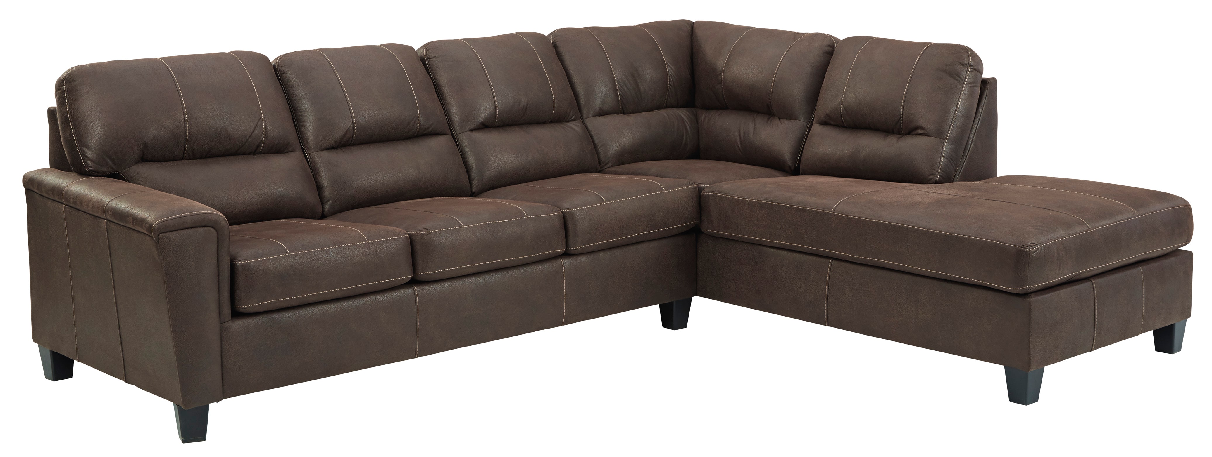 Navi 2-Piece Chestnut Sectional with Chaise