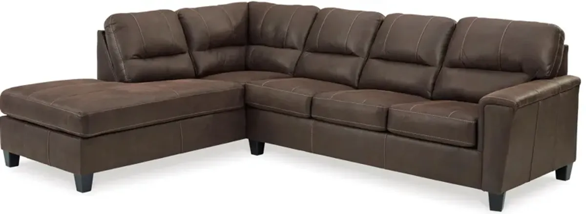 Navi 2-Piece Chestnut Sleeper Sectional with Chaise