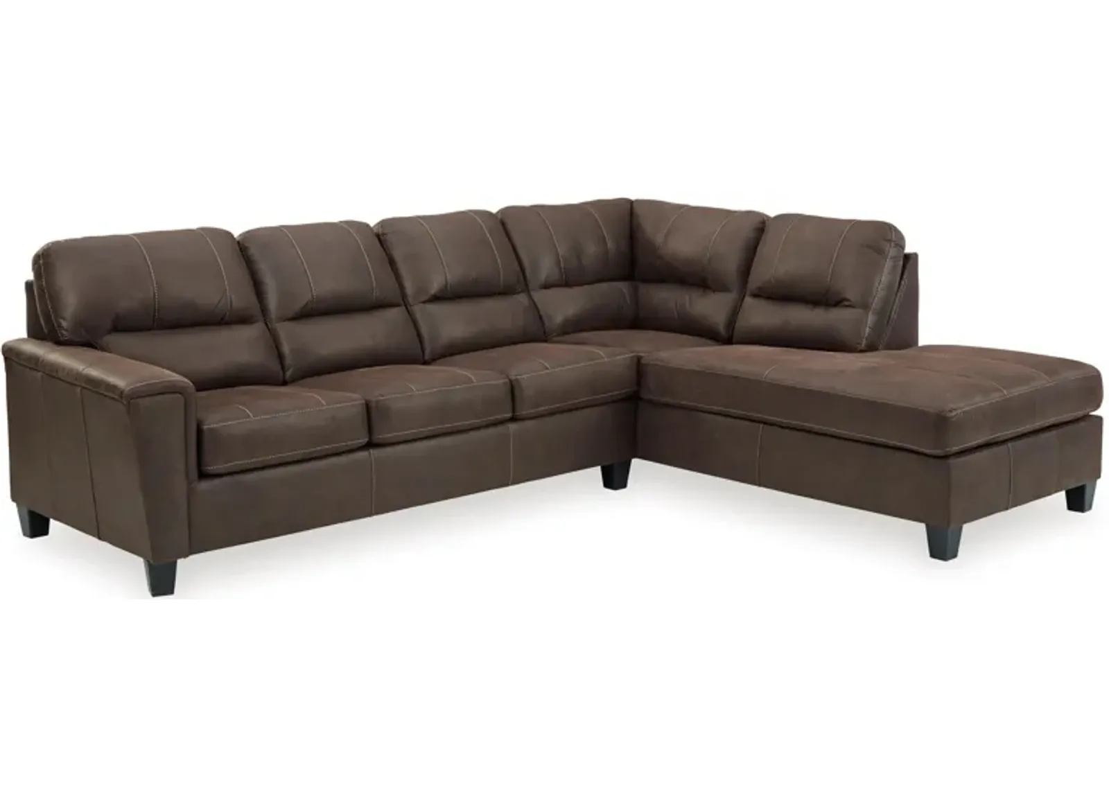 Navi 2-Piece Chestnut Sleeper Sectional with Chaise