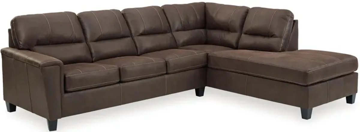 Navi 2-Piece Chestnut Sleeper Sectional with Chaise