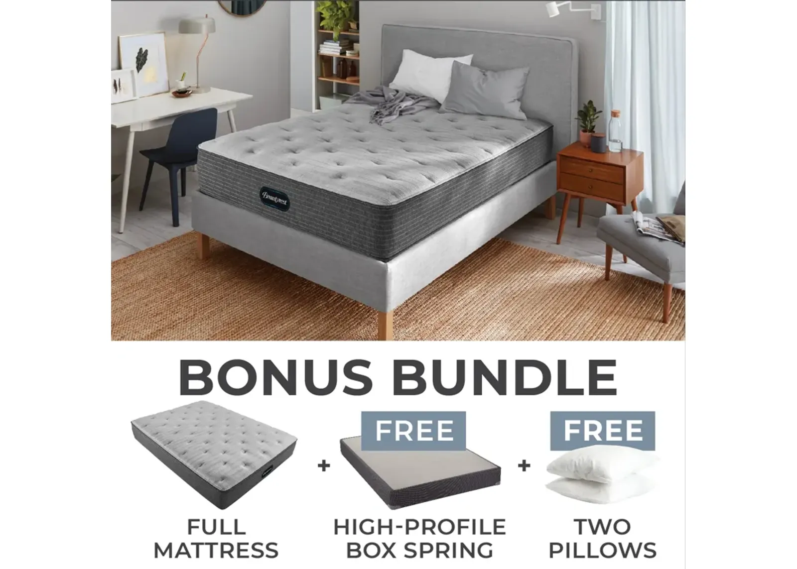 Beautyrest Luxury Resort Full Firm Mattress Bundle with High Profile Boxspring