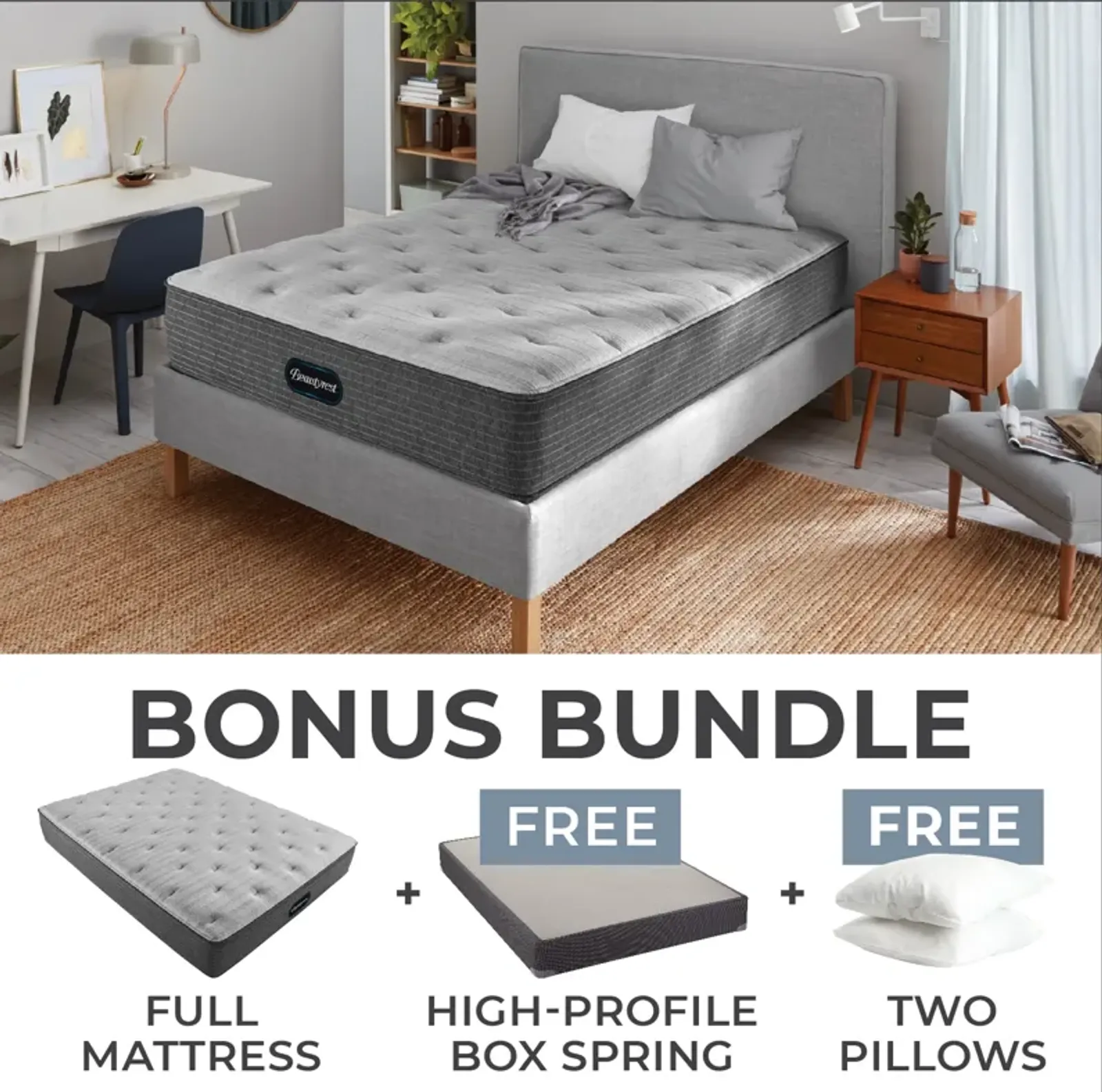 Beautyrest Luxury Resort Full Firm Mattress Bundle with High Profile Boxspring