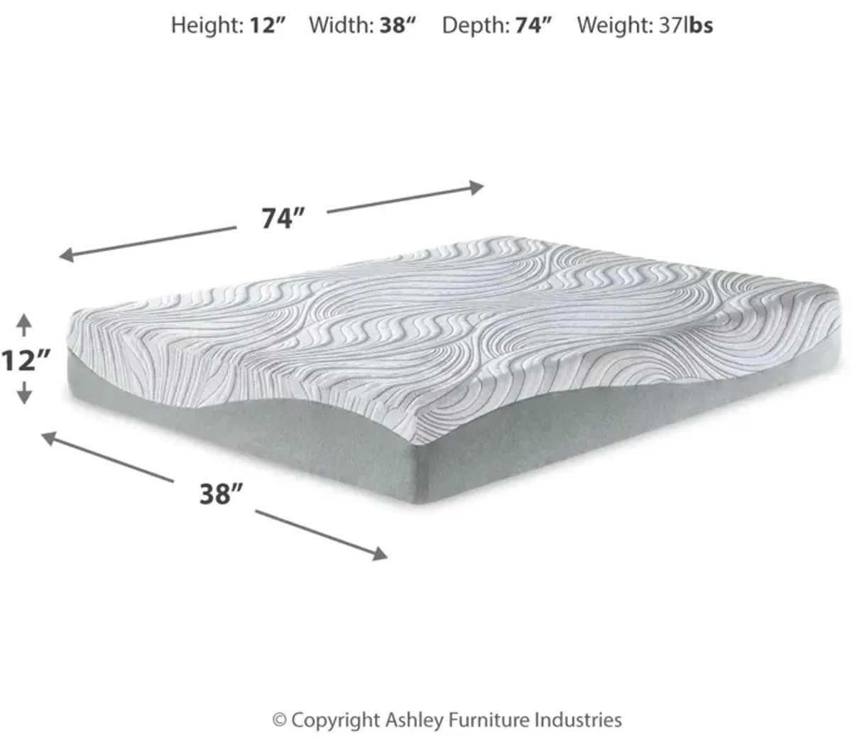 12" Memory Foam Twin Mattress