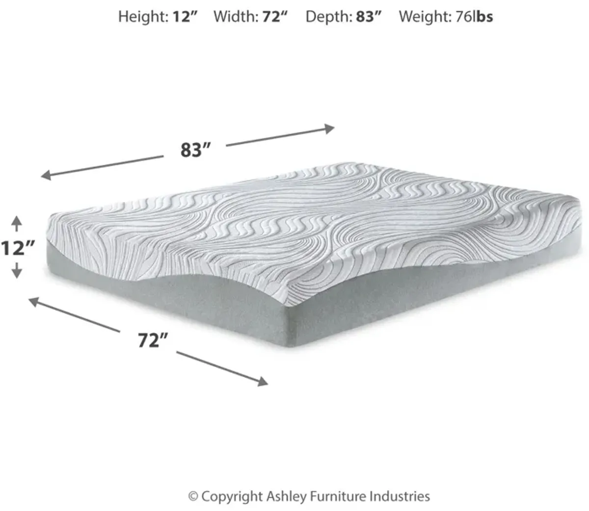 12" Memory Foam California King Mattress