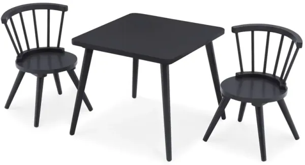 Windsor Table & 2 Chair Set (Midnight Grey)