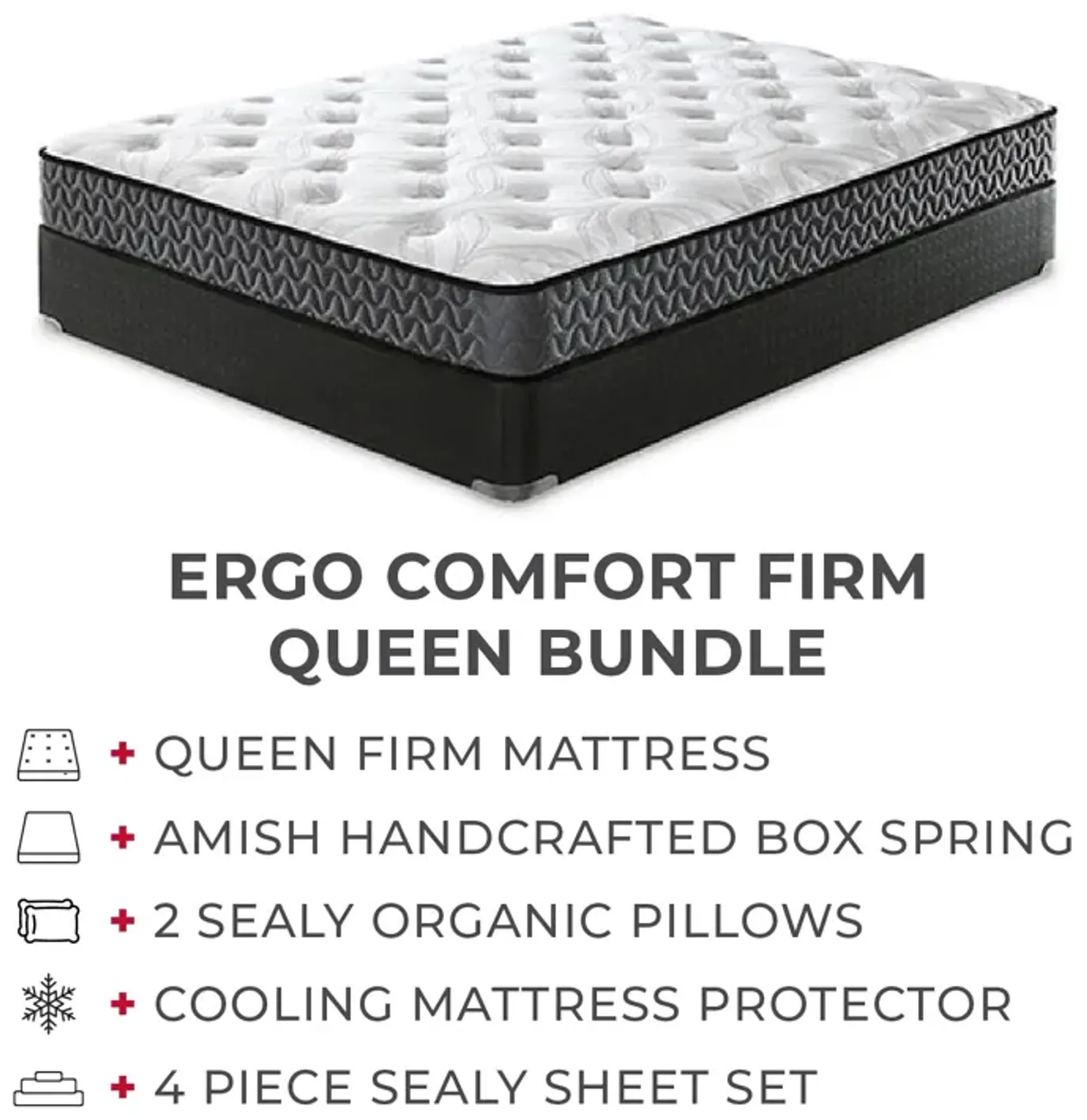 Ergo Comfort Firm Queen Mattress Bundle