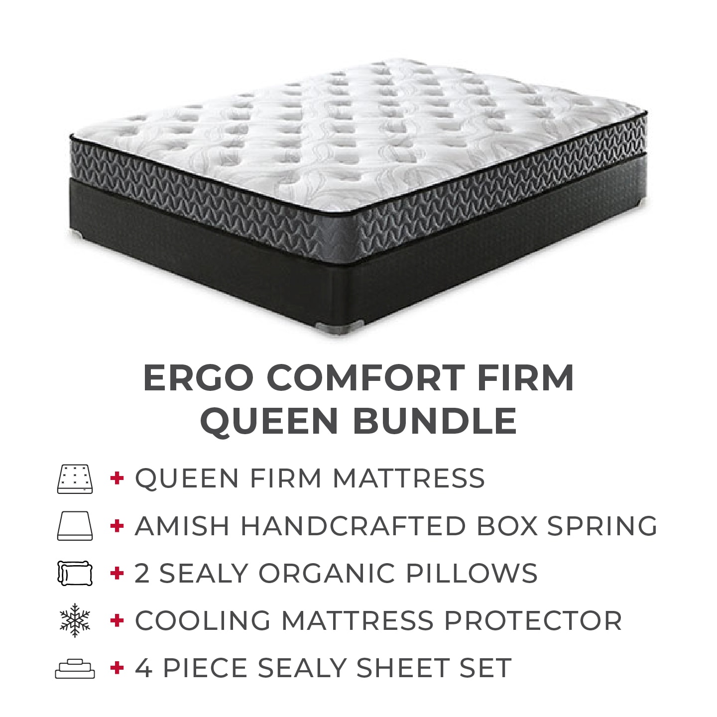 Ergo Comfort Firm Queen Mattress Bundle