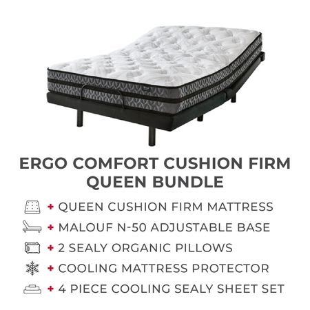 Ergo Comfort Cushion Firm Queen Mattress Bundle