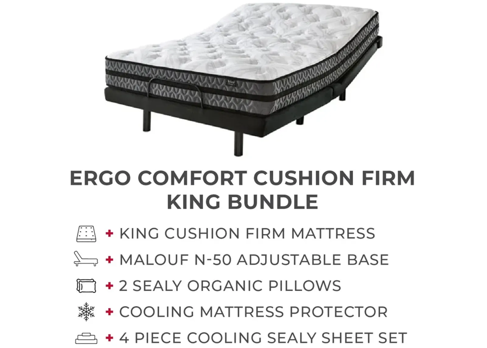 Ergo Comfort Cushion Firm King Mattress Bundle