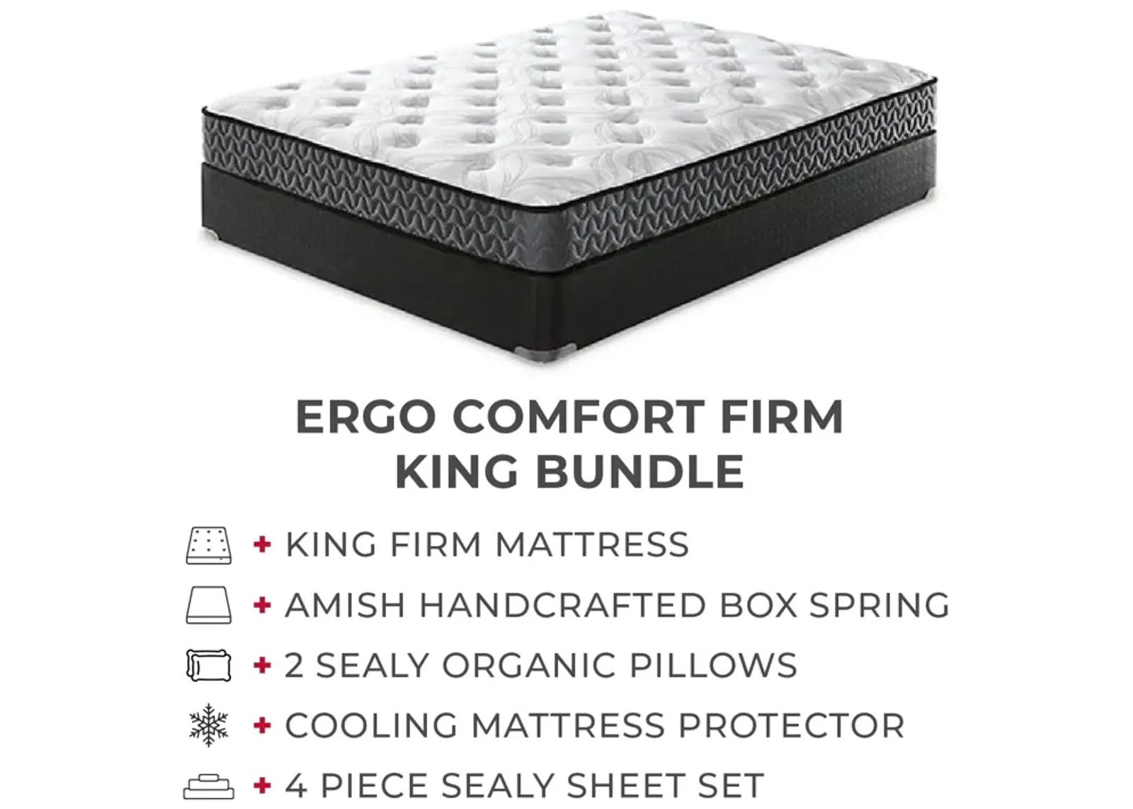 Ergo Comfort Firm King Mattress Bundle