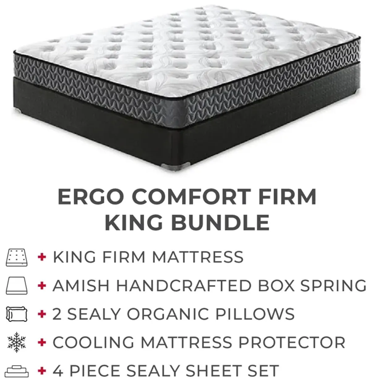 Ergo Comfort Firm King Mattress Bundle