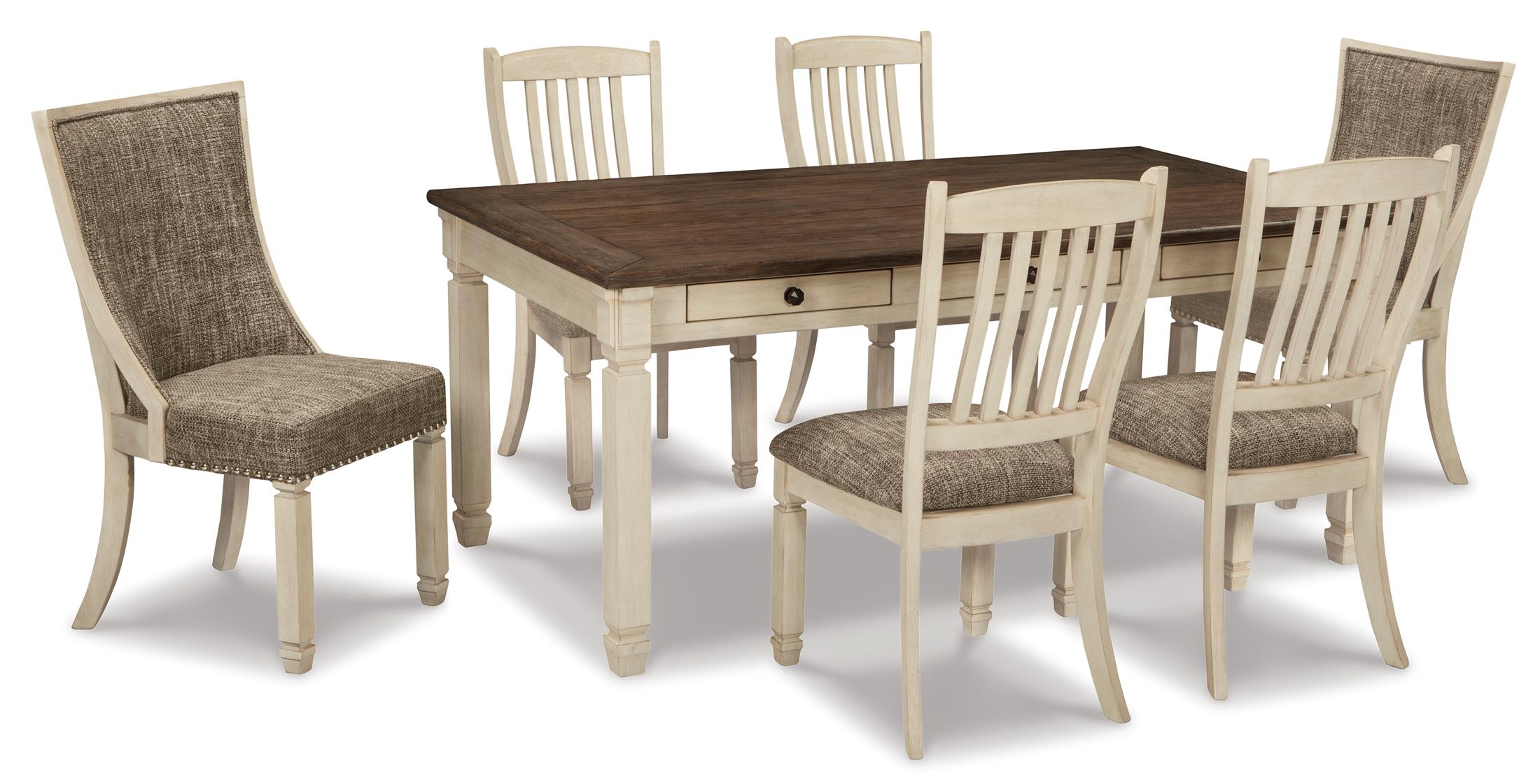 Bolanburg Dining Table and 4 Chairs and Bench Set