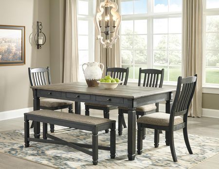 Tyler Creek Dining Table and 4 Chairs and Bench Set