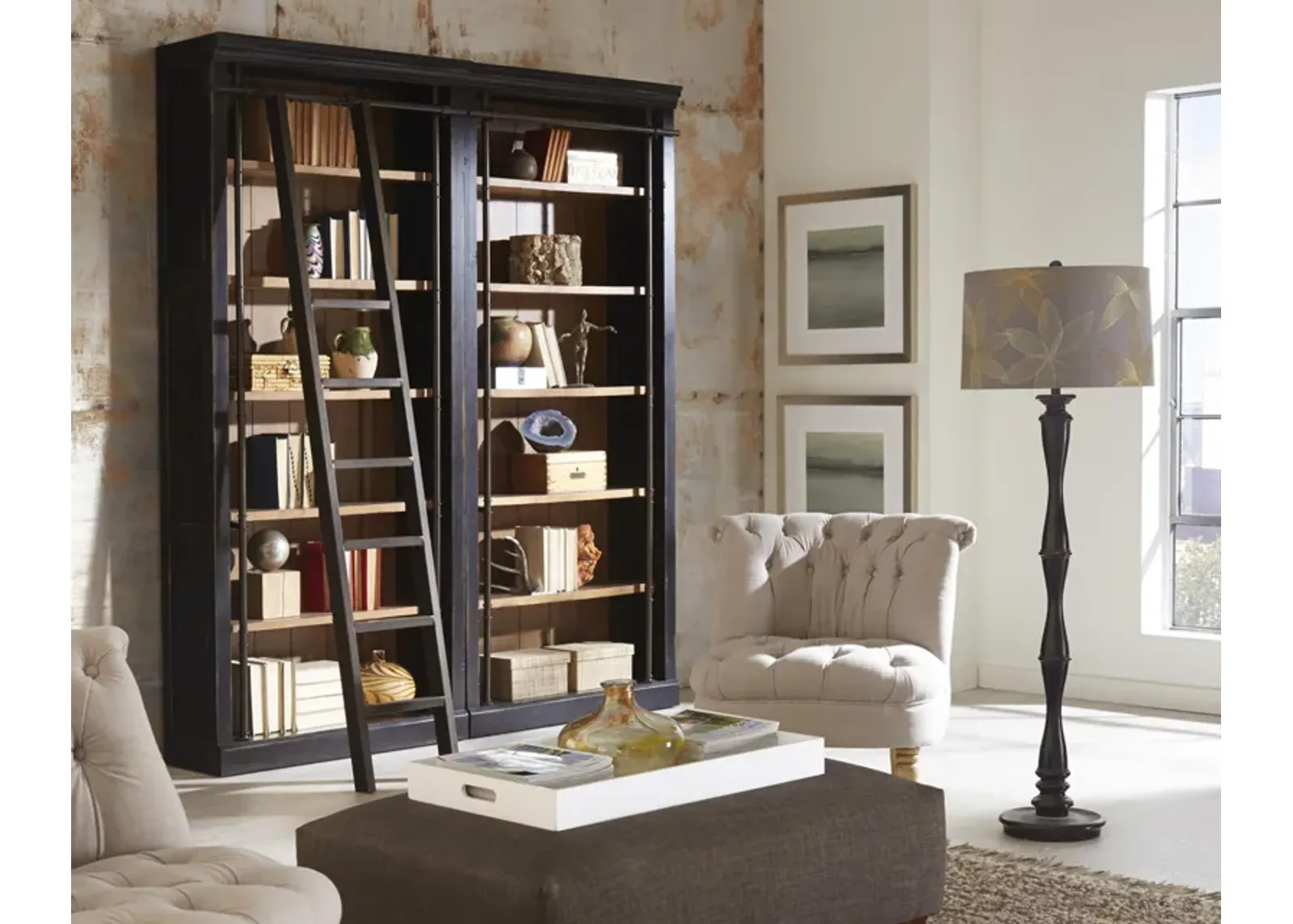 Toulouse 2 Bookcases with Ladder