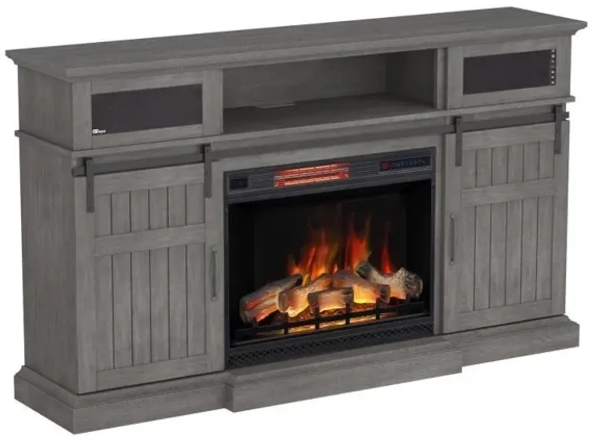 Manning Media Mantel with Electronic Fireplace