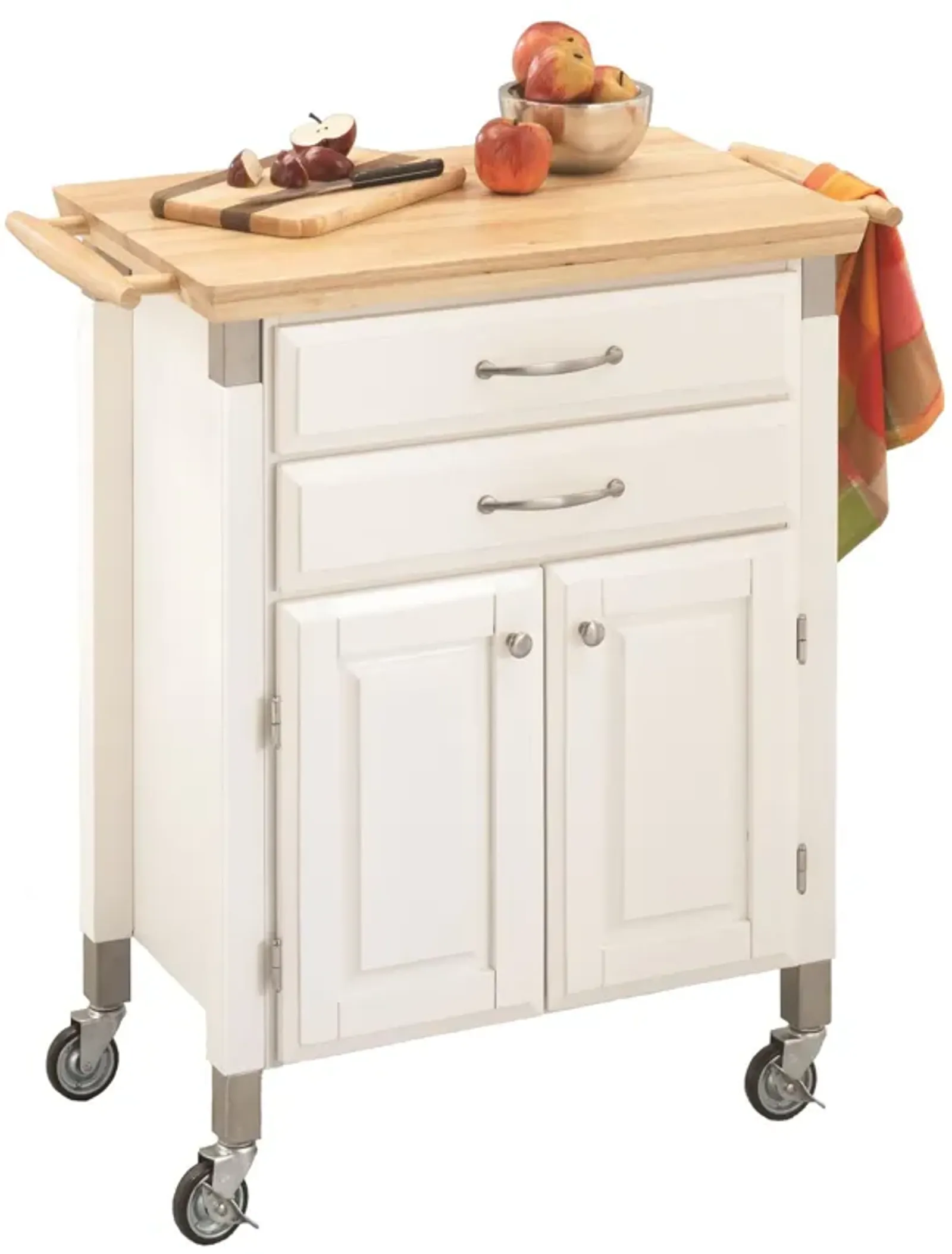 Dolly Madison Off-White Kitchen Cart