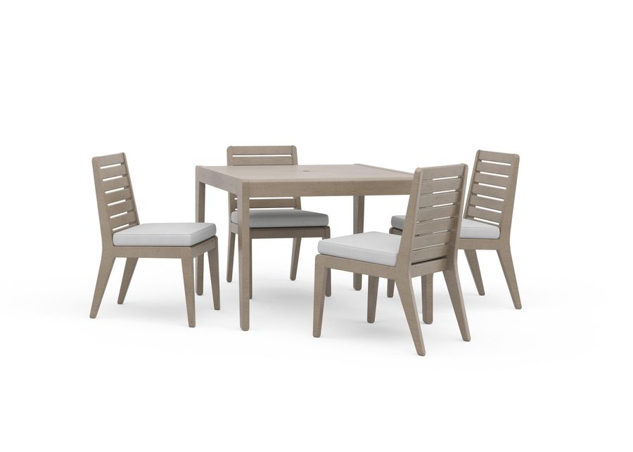 Sustain Outdoor Dining Table and Four Chairs in Gray