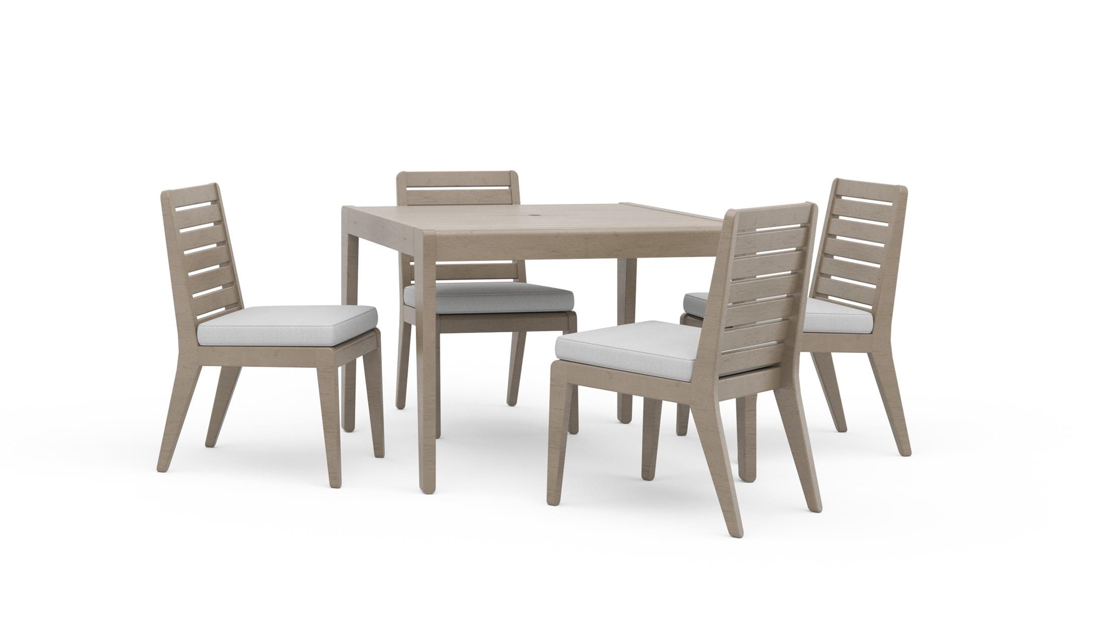 Sustain Outdoor Dining Table and Four Chairs in Gray