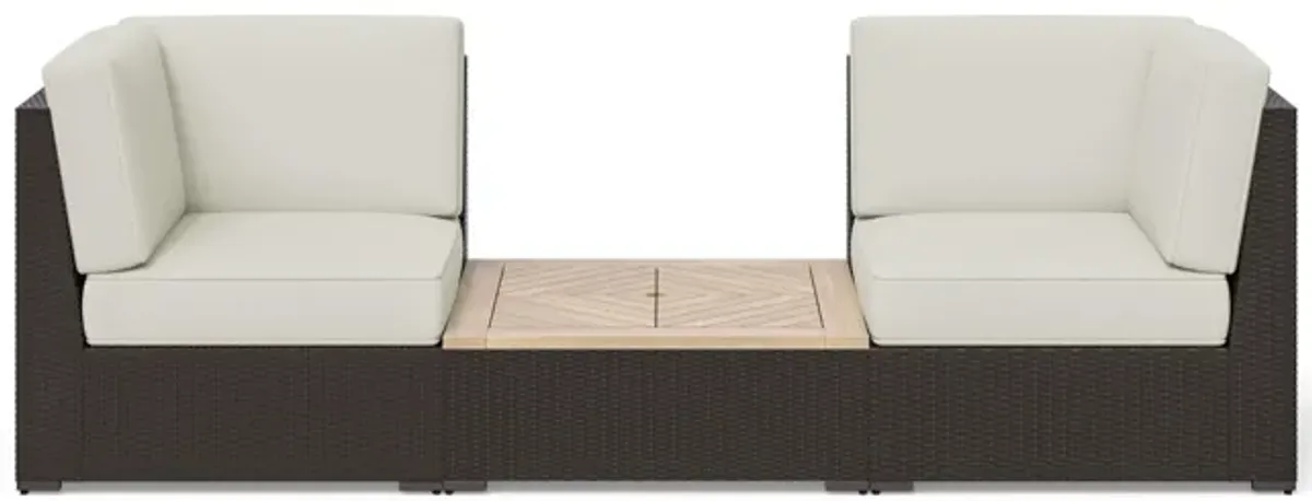 Palm Springs Brown Outdoor Chair Pair and Coffee Table