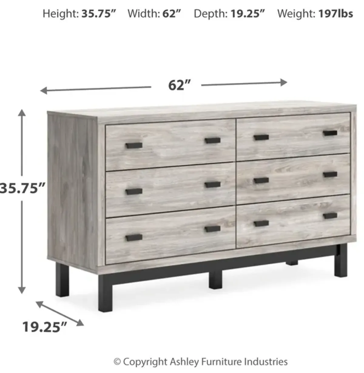 Vessalli 6 Drawer Dresser