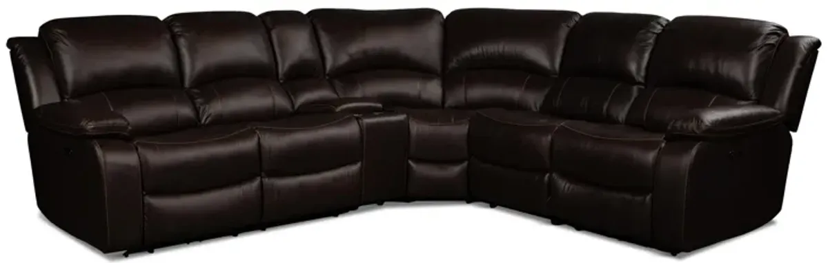 Edward Leather 6-Piece Power Reclining Sectional