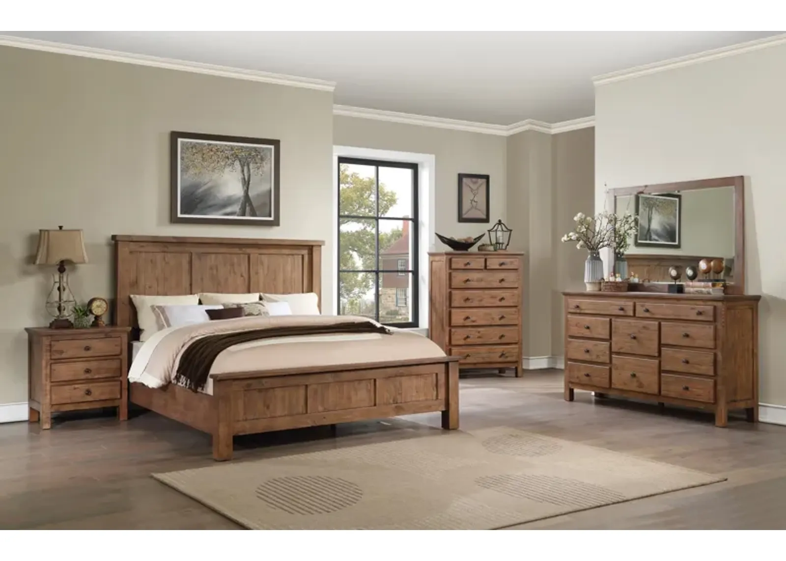 Valier 5-Piece Queen Panel Bedroom Set