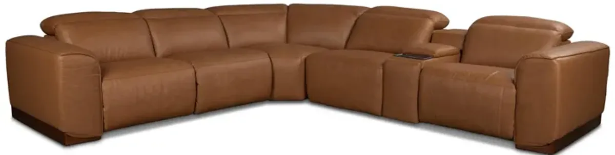 Sedona 6-Piece Leather Power Sectional