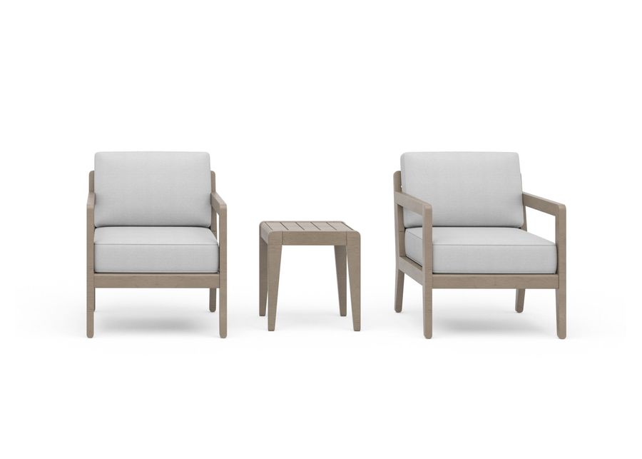 Sustain Outdoor Lounge Armchair Pair and End Table