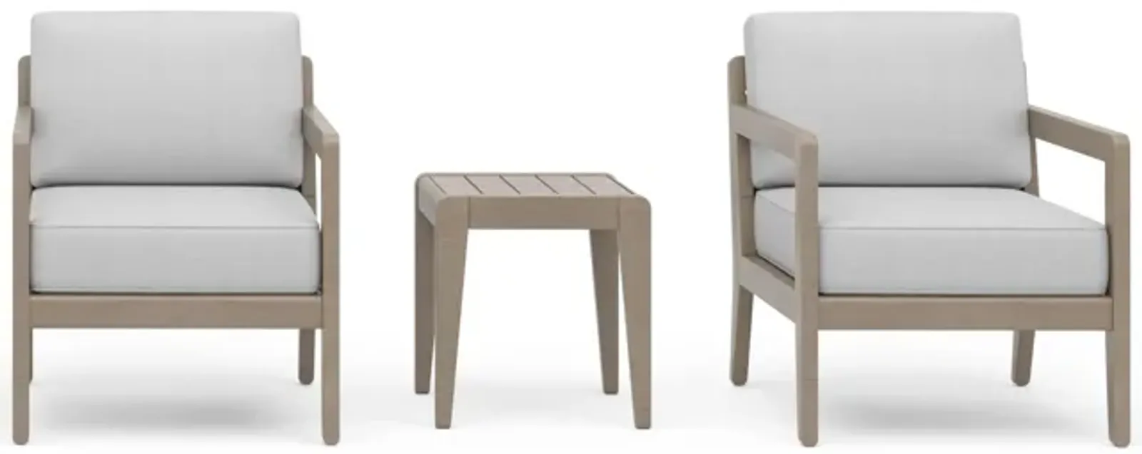 Sustain Outdoor Lounge Armchair Pair and End Table