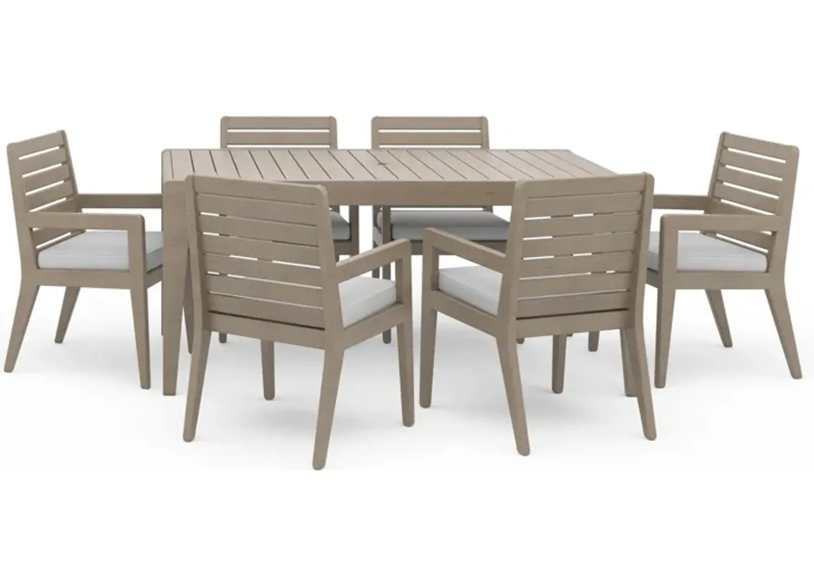 Sustain Outdoor Dining Table and Six Armchairs