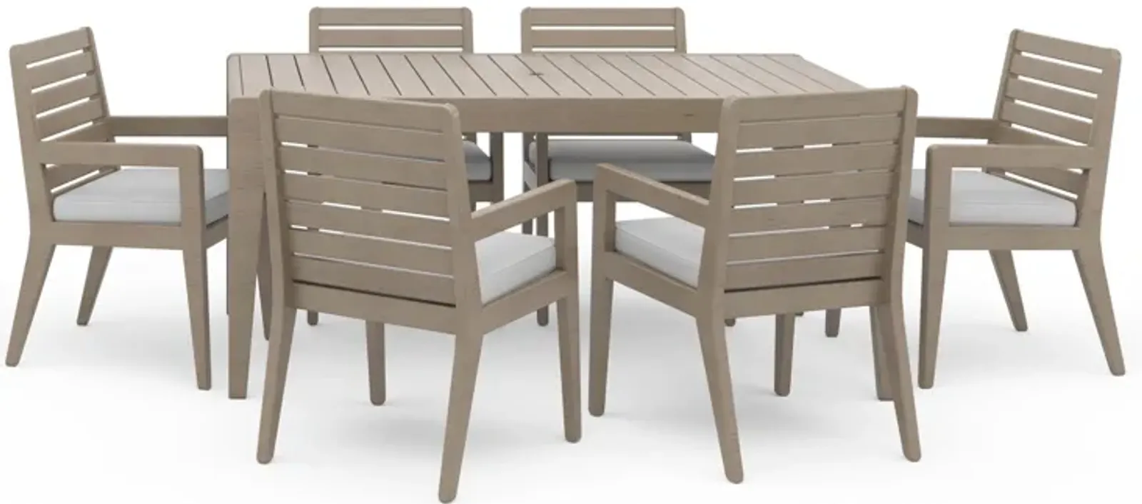 Sustain Outdoor Dining Table and Six Armchairs