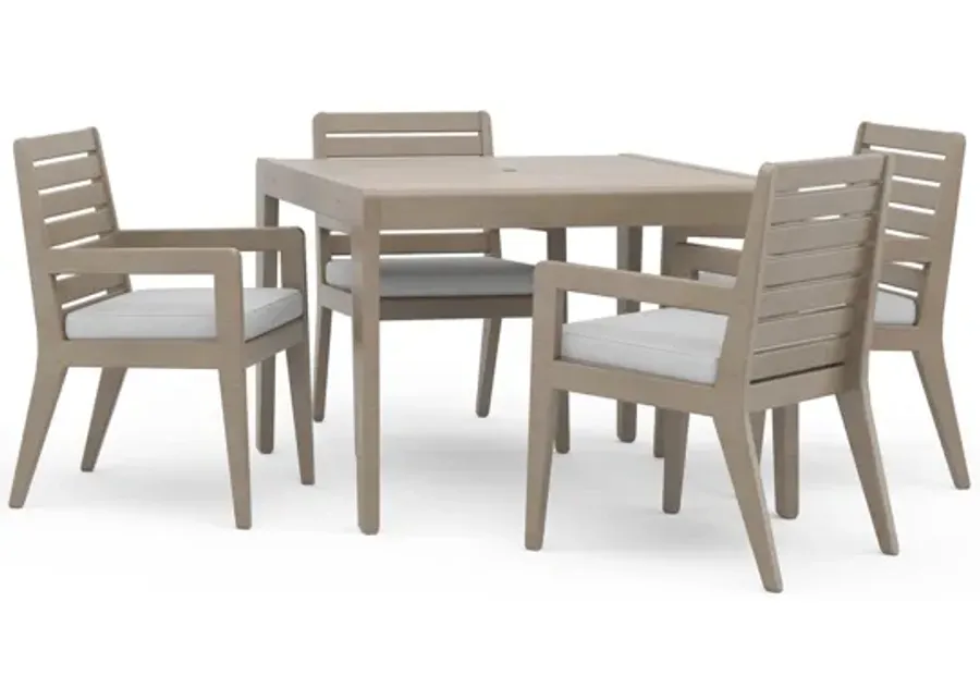 Sustain Outdoor Dining Table and Four Armchairs