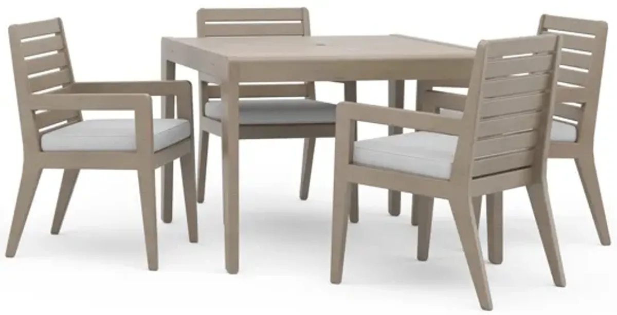 Sustain Outdoor Dining Table and Four Armchairs