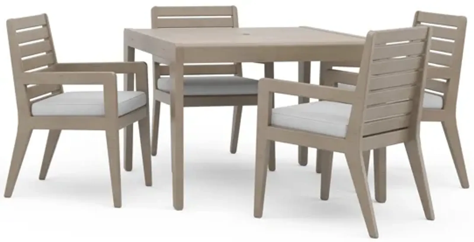 Sustain Outdoor Dining Table and Four Armchairs