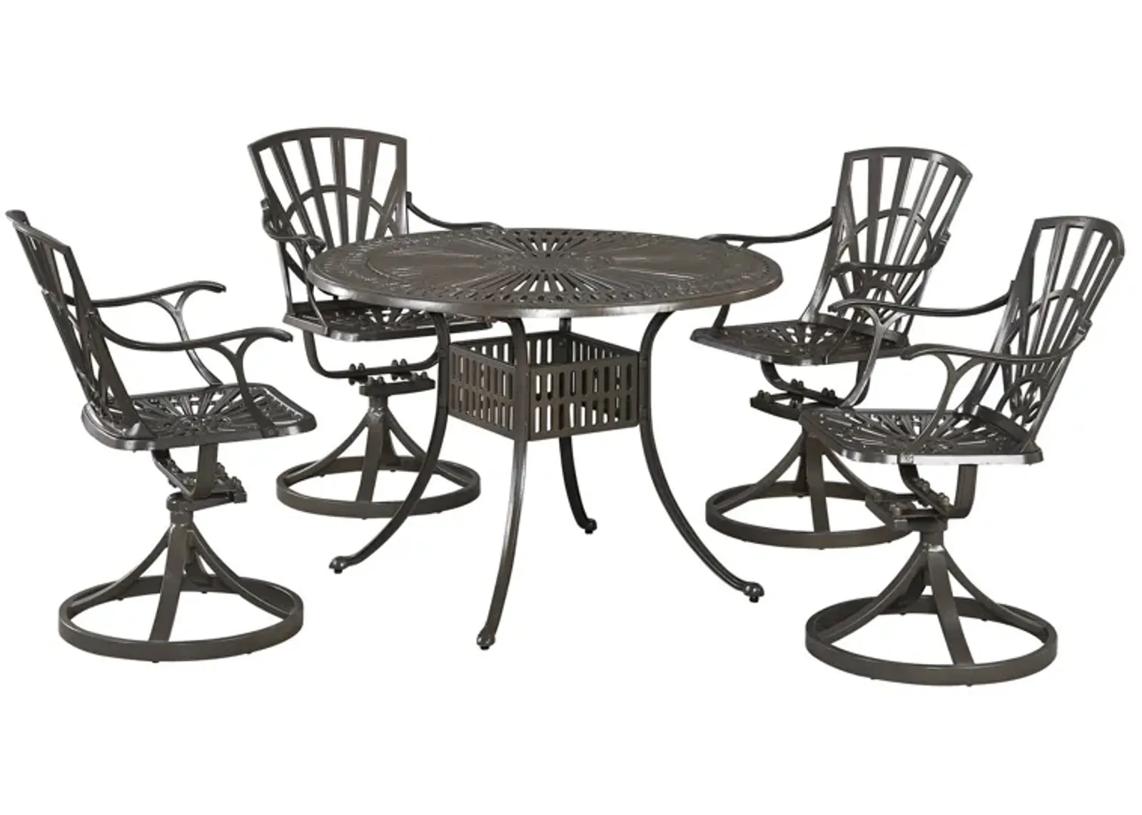 Largo 5 Piece Dining Set with Swivel Chairs