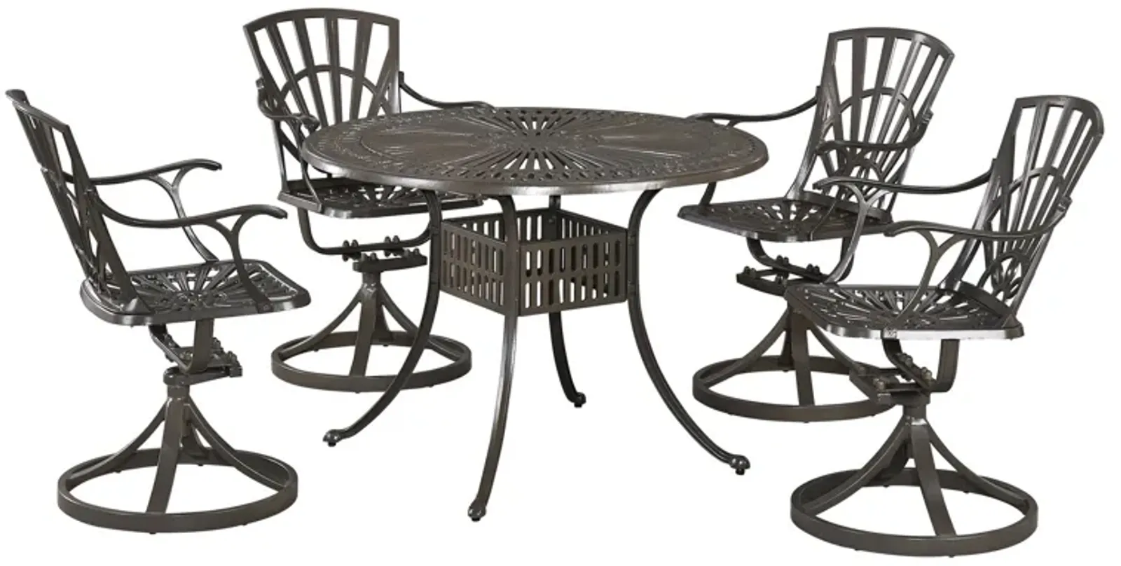 Largo 5 Piece Dining Set with Swivel Chairs