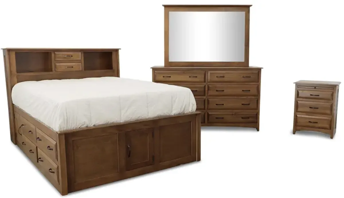 Simplicity III 3-Piece Queen Bookcase Storage Bedroom Set