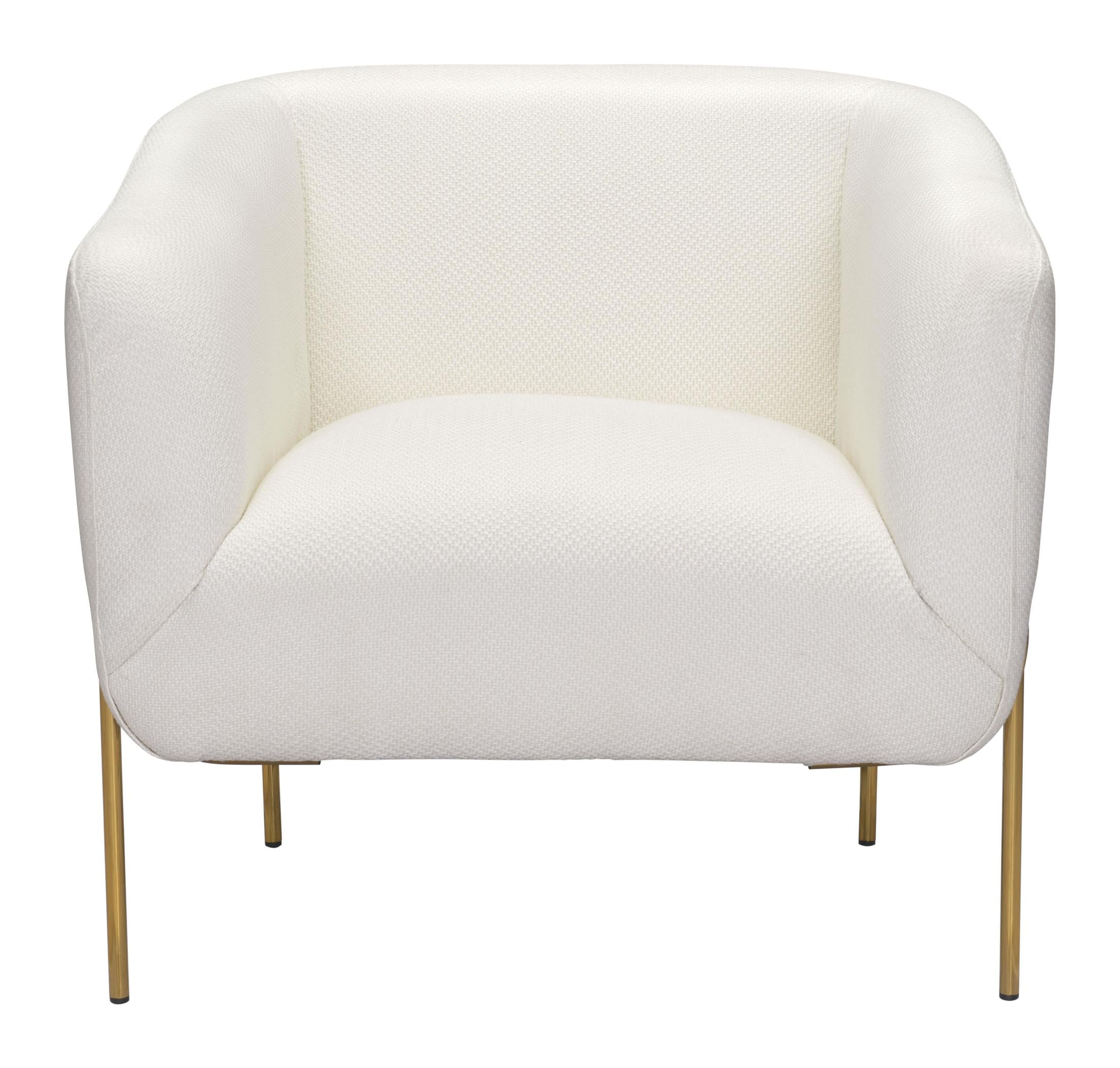 Micaela Arm Chair Ivory & Gold